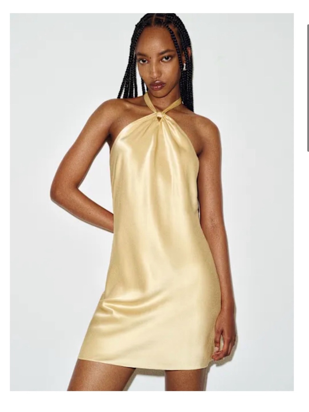 Reformation Opaline Silk Dress Yellow - Size L